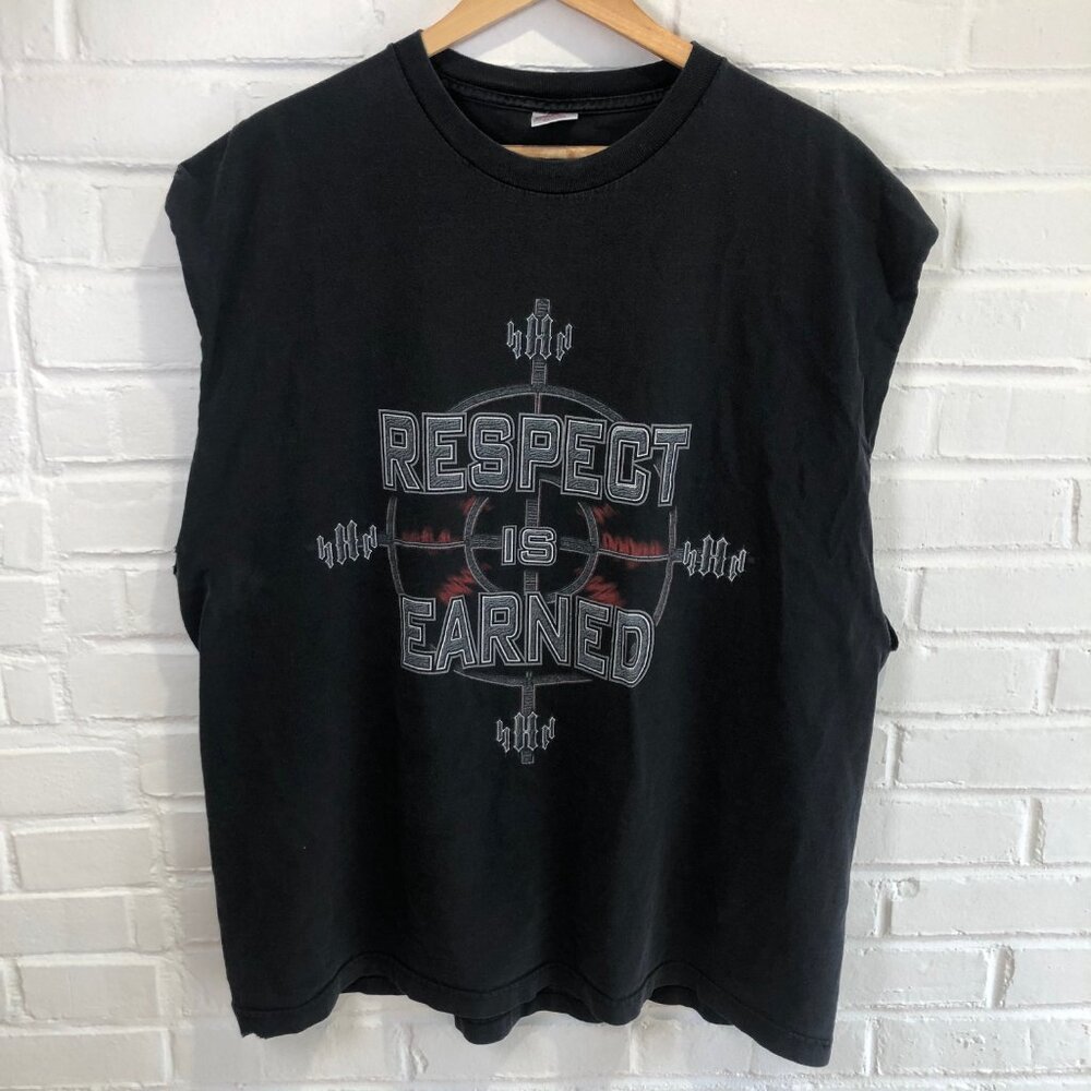 Vintage 2001 WWF Triple H Respect is Earned Fear is Demanded T-Shirt Men's XXL